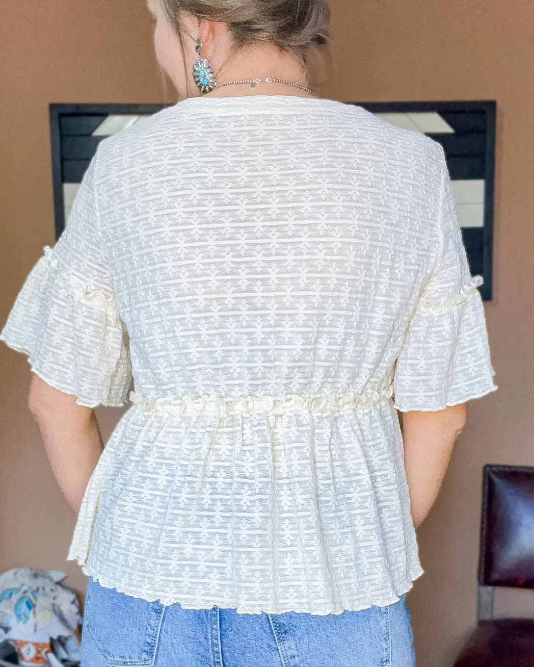 Boho Ruffle Mesh Top Imperfectly Perfect Boutique