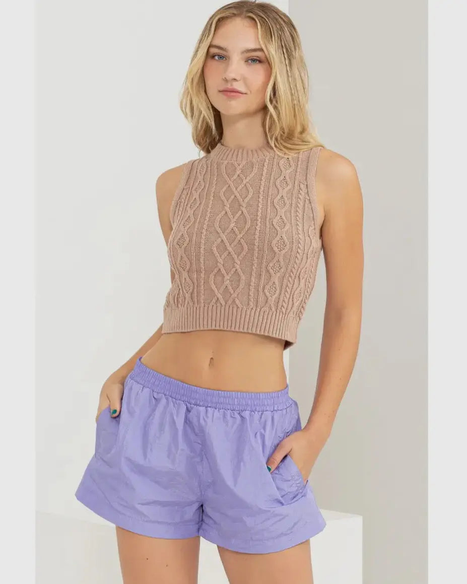 Cable Knit Crop Top - Imperfectly Perfect Boutique