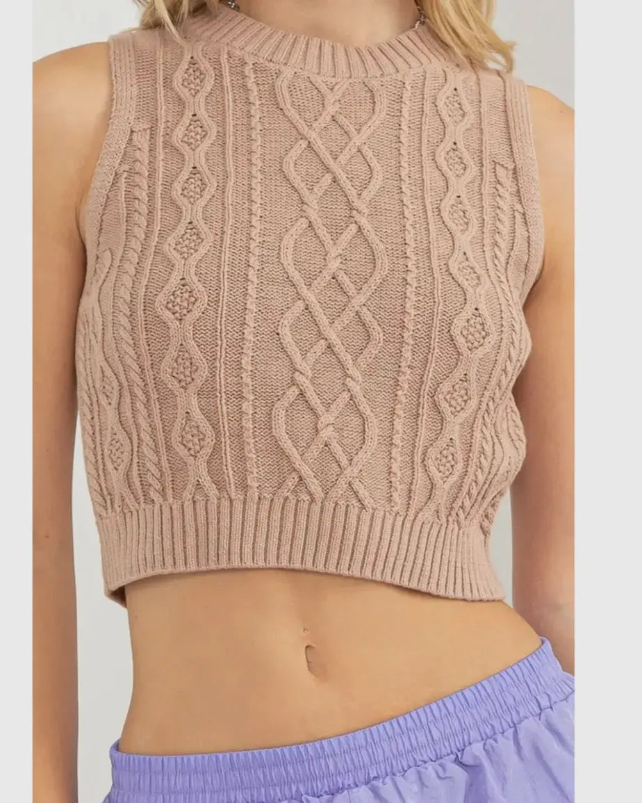 Cable Knit Crop Top - Imperfectly Perfect Boutique