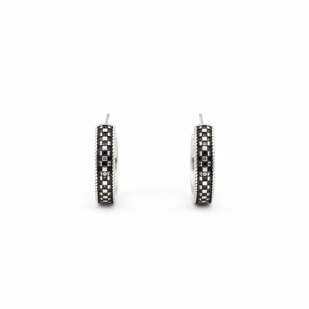 “Checkmate Cuties” Checkerboard Hoop Earrings Imperfectly Perfect Boutique