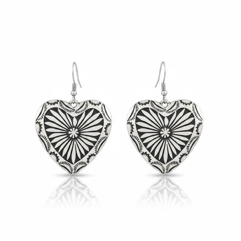 Engraved Heart Drop Earrings - Imperfectly Perfect Boutique