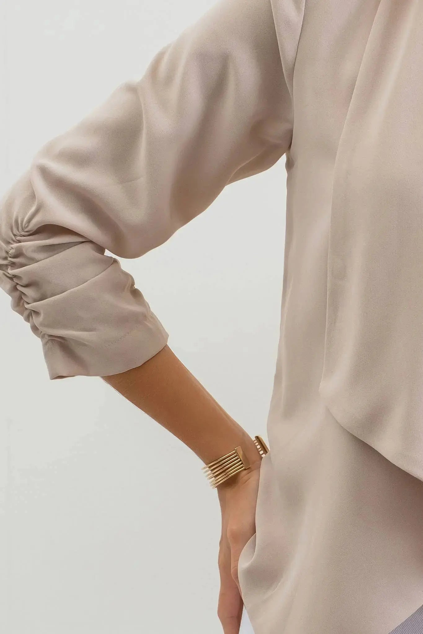 3/4 ROUCHED SLEEVE BLAZER - Imperfectly Perfect Boutique