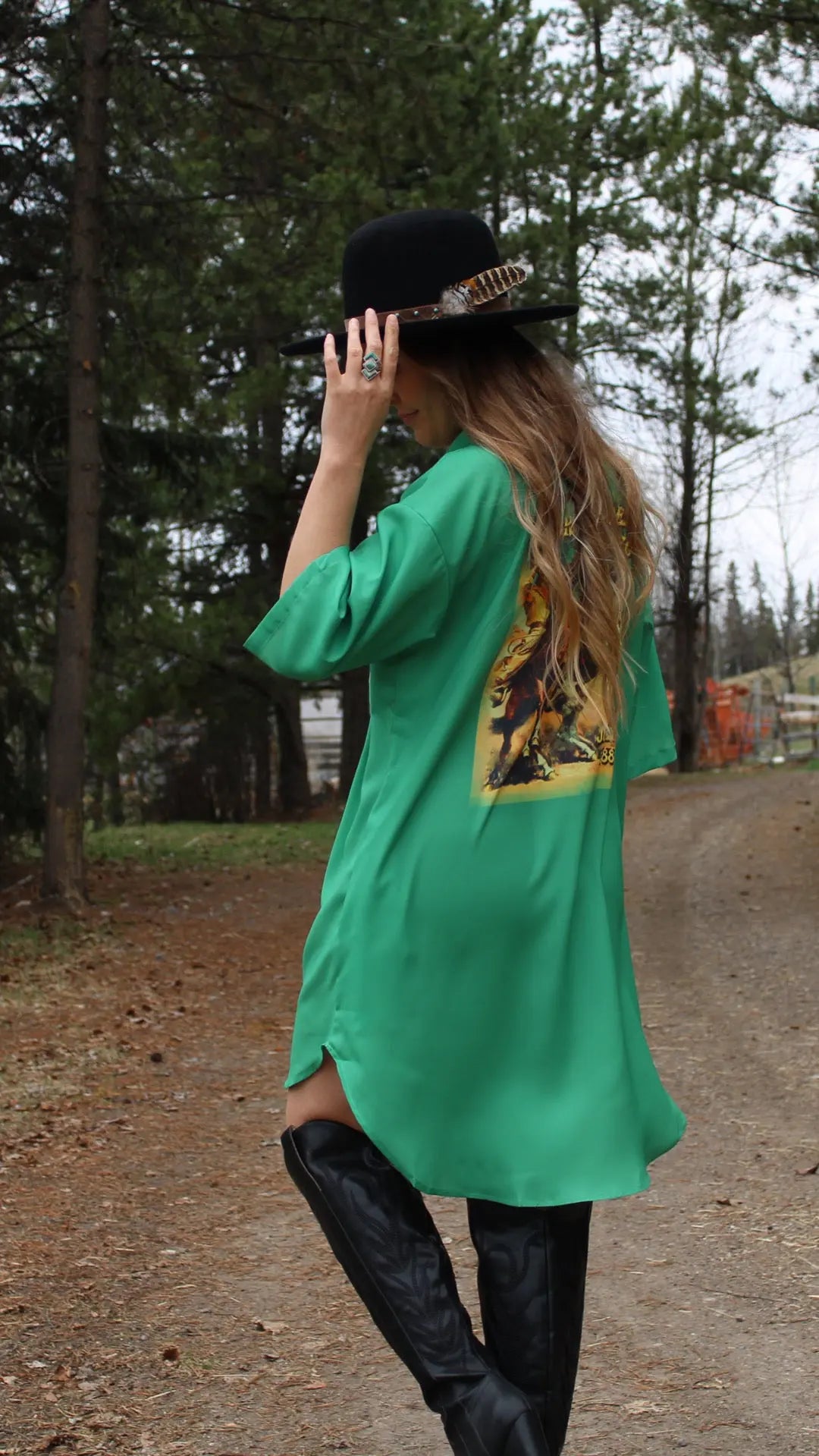 Jade Vintage Rodeo Button Down Shirt Dress - Imperfectly Perfect Boutique