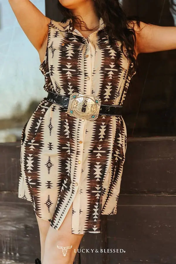 Lomas Pearl Snap Aztec Dress - Imperfectly Perfect Boutique