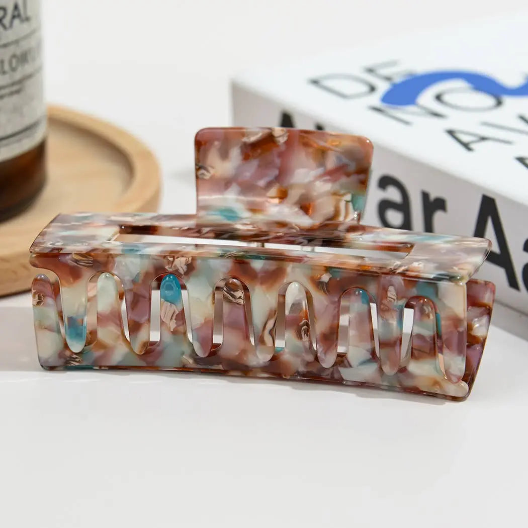 Vintage Oversized Square Acetate Claw Clip, Eco-Friendly - Imperfectly Perfect Boutique