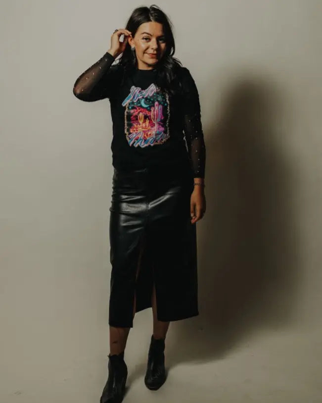 Neon Moon Graphic Tee - Size L Imperfectly Perfect Boutique