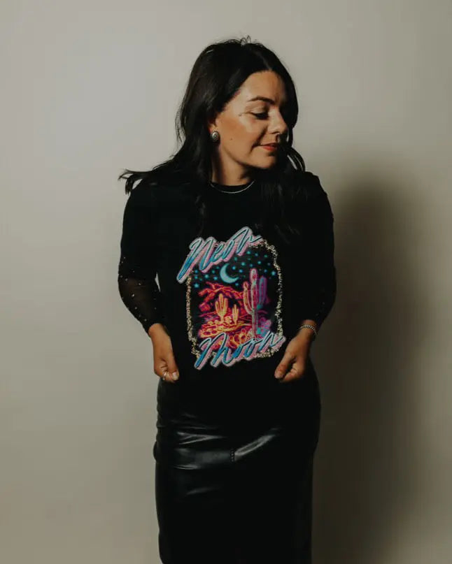 Neon Moon Graphic Tee - Size L Imperfectly Perfect Boutique
