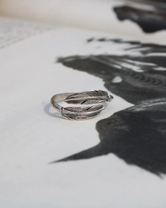 Silver Feather Ring Imperfectly Perfect Boutique