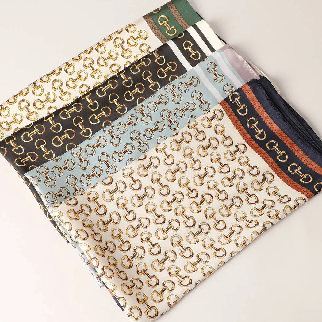 Snaffle Satin Scarf - Black Imperfectly Perfect Boutique