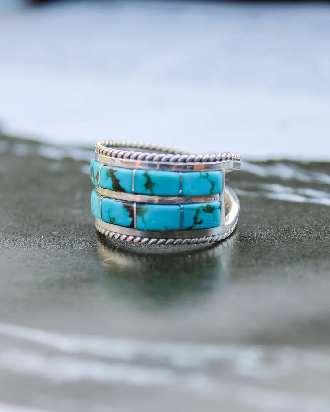 “Tularosa” Inlay Turquoise Ring - Size 8 Imperfectly Perfect Boutique