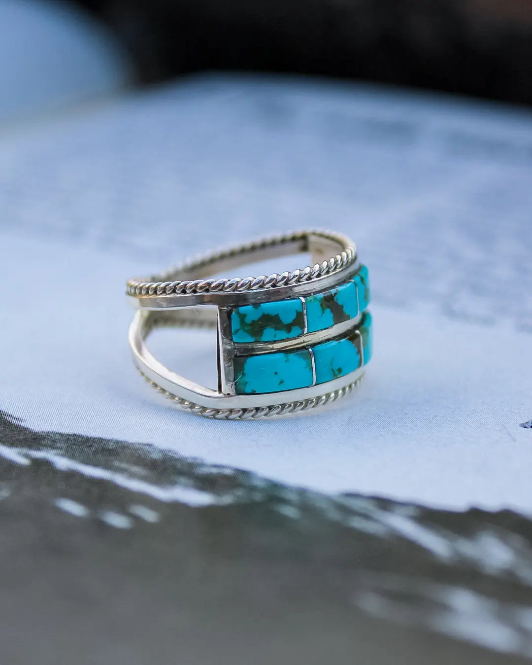 “Tularosa” Inlay Turquoise Ring - Size 8 Imperfectly Perfect Boutique