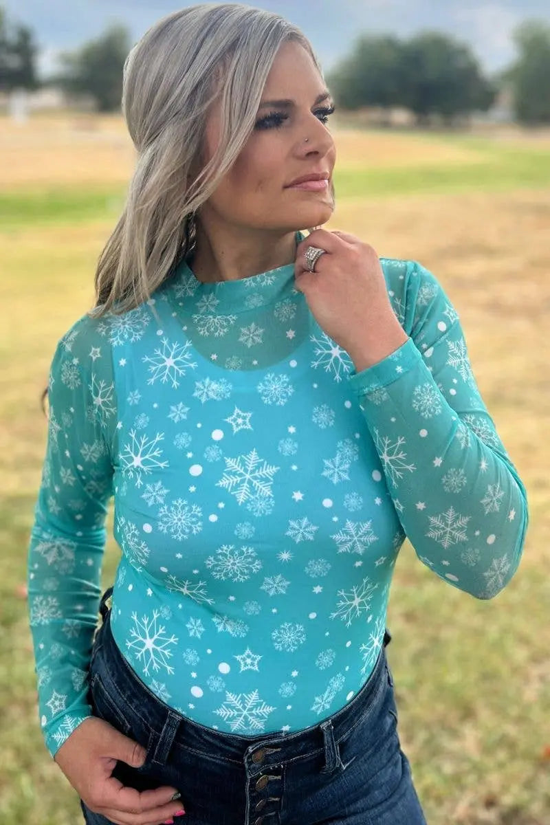 Winter Wonderland Mesh Top Sterling Kreek