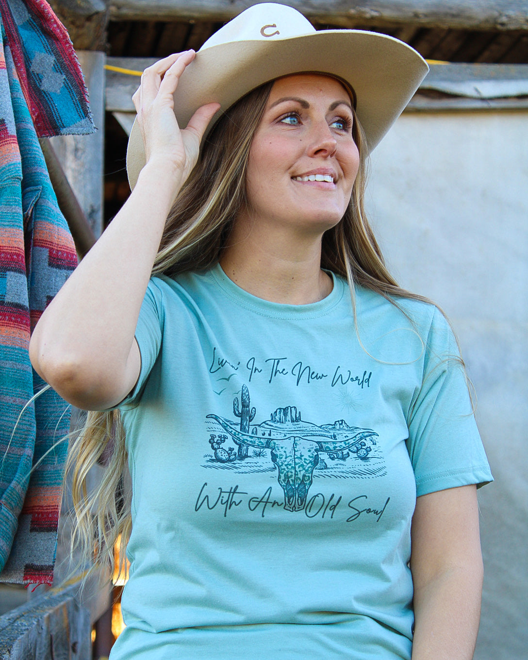Livin in the New World With an Old Soul Graphic Tee - Imperfectly Perfect Boutique