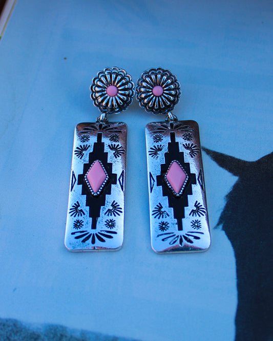 Pink Mesa Earrings - Imperfectly Perfect Boutique