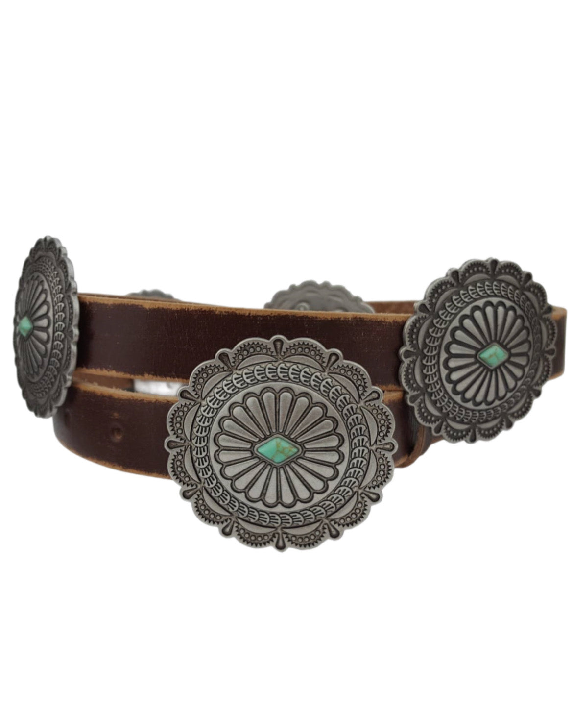 Nash Round Concho Leather Belt - Imperfectly Perfect Boutique