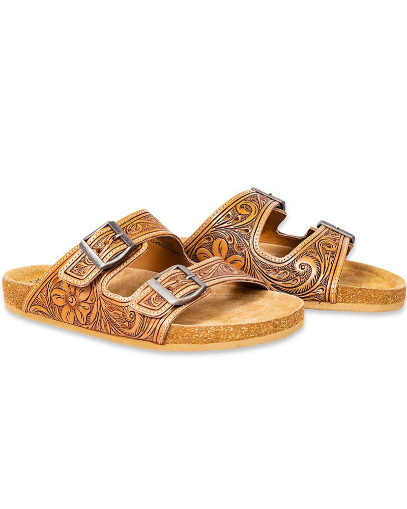 Everyday Tooled Leather Sandals - Imperfectly Perfect Boutique