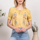 FLORAL EMBROIDERY WOVEN TOP - Imperfectly Perfect Boutique