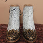 Macey Tooled Cowhide Booties - Imperfectly Perfect Boutique