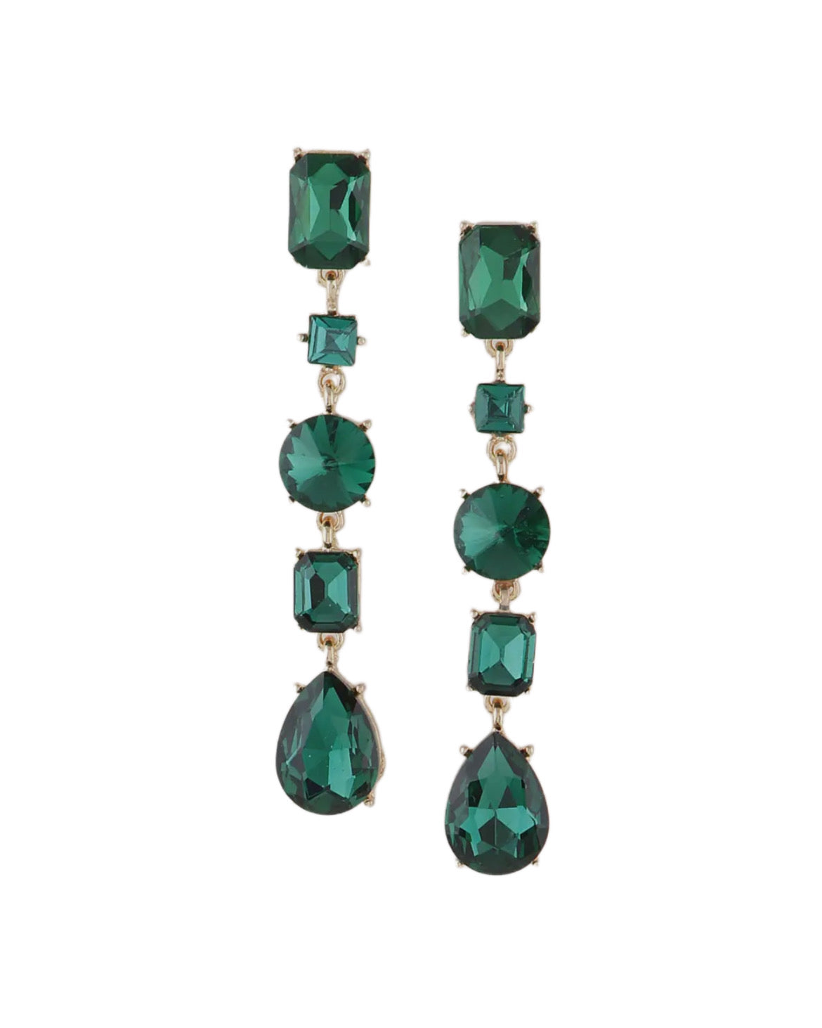 Emerald Jewel Dangle Earrings - Imperfectly Perfect Boutique