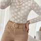 Adele Lace Mesh Long Sleeve Top - Imperfectly Perfect Boutique