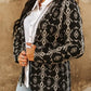 Black Aztec Woven Concho Button Down Blazer - Imperfectly Perfect Boutique