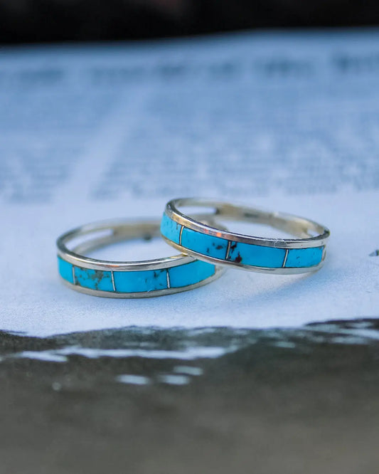 “Bluewater” Inlay Turquoise Ring Imperfectly Perfect Boutique