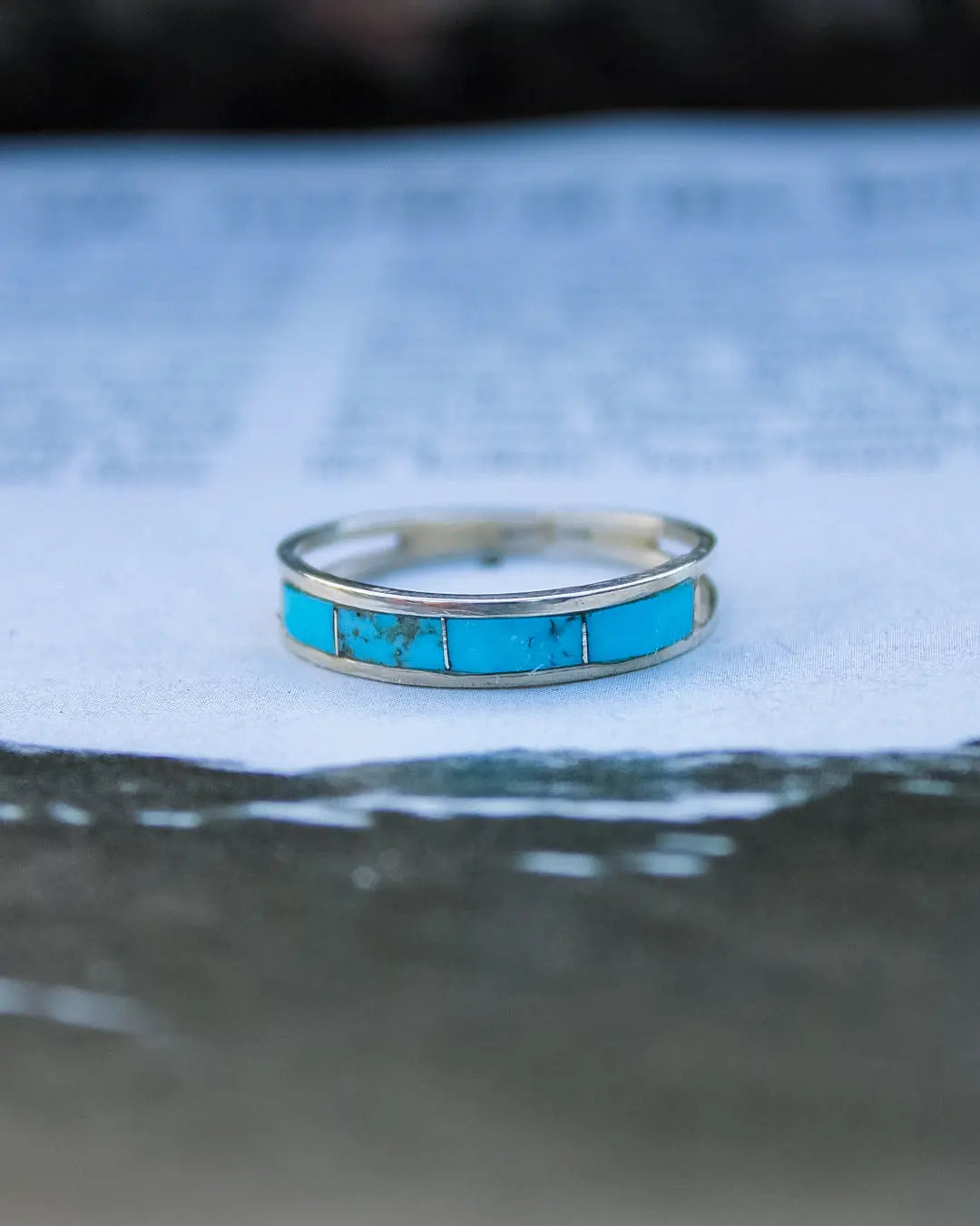 “Bluewater” Inlay Turquoise Ring Imperfectly Perfect Boutique