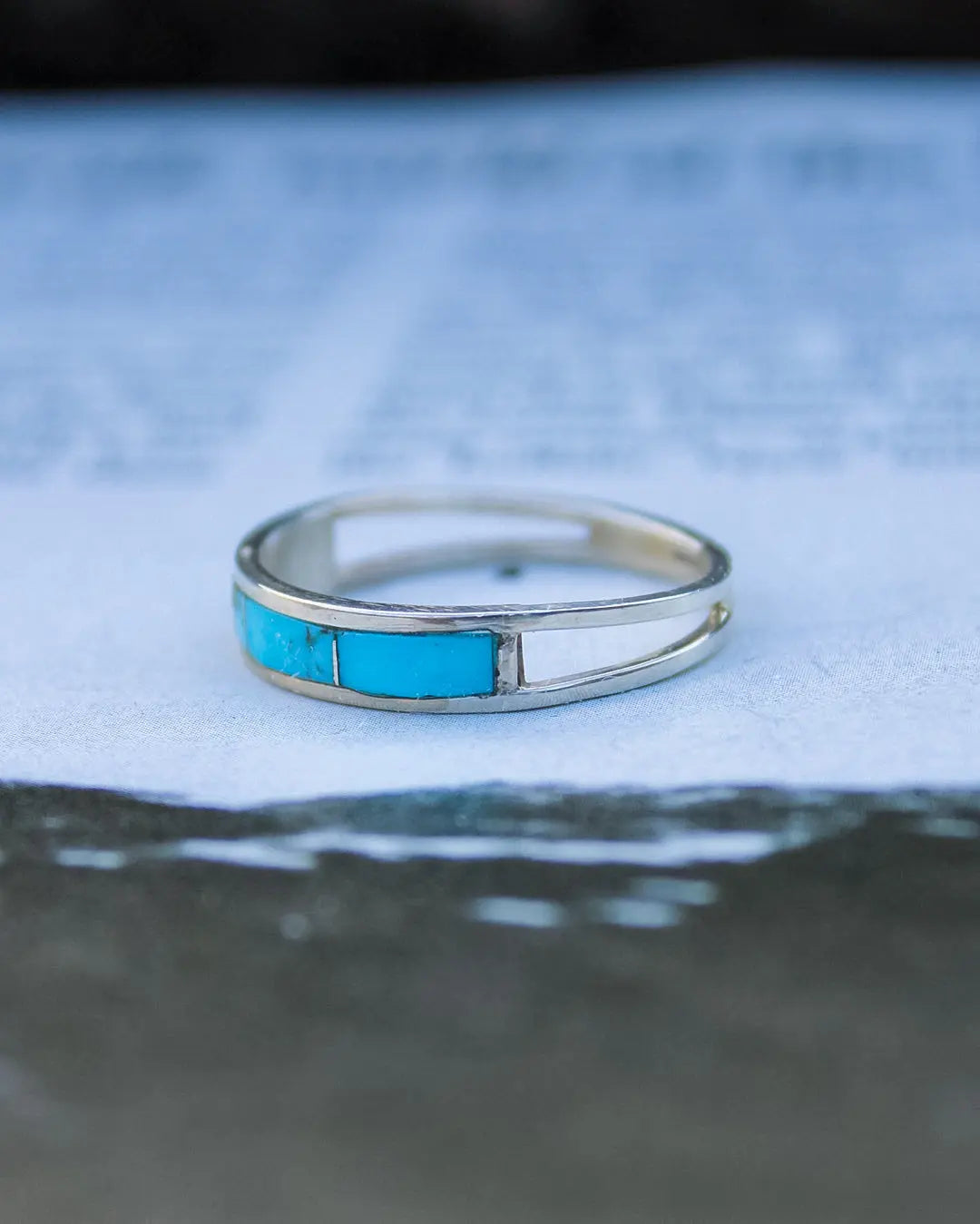 “Bluewater” Inlay Turquoise Ring Imperfectly Perfect Boutique