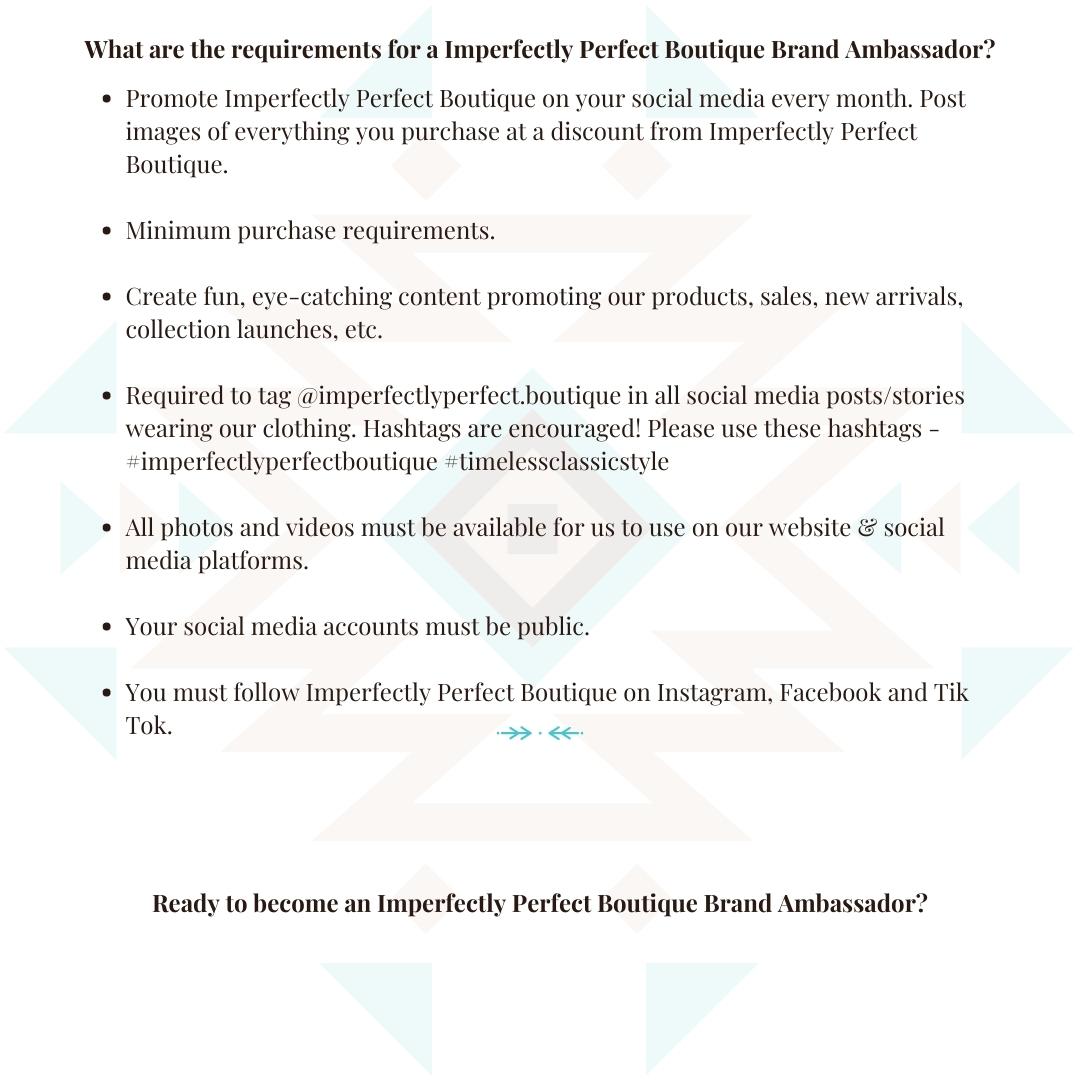 Brand Ambassador – Imperfectly Perfect Boutique