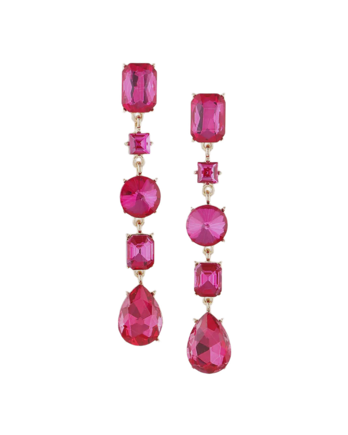 Pink Jewel Dangle Earrings - Imperfectly Perfect Boutique