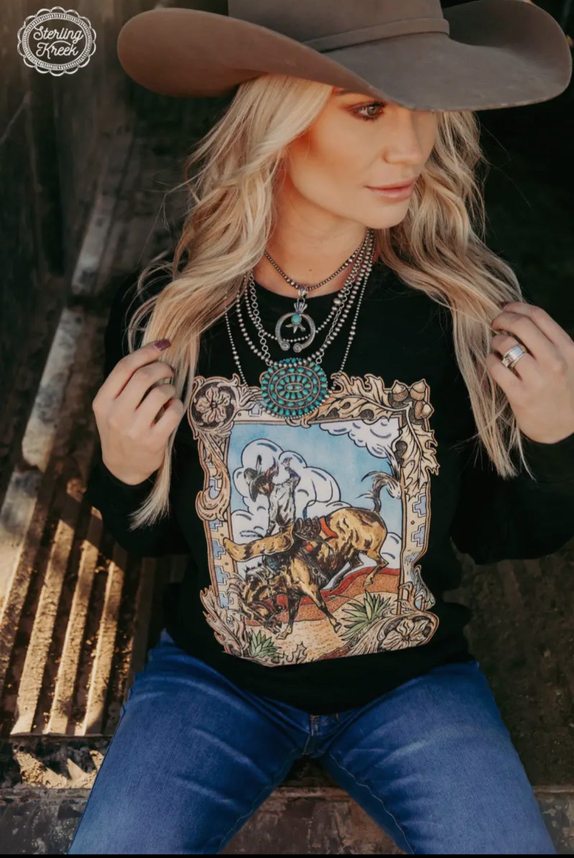 Ride’Em Graphic Crewneck - Imperfectly Perfect Boutique