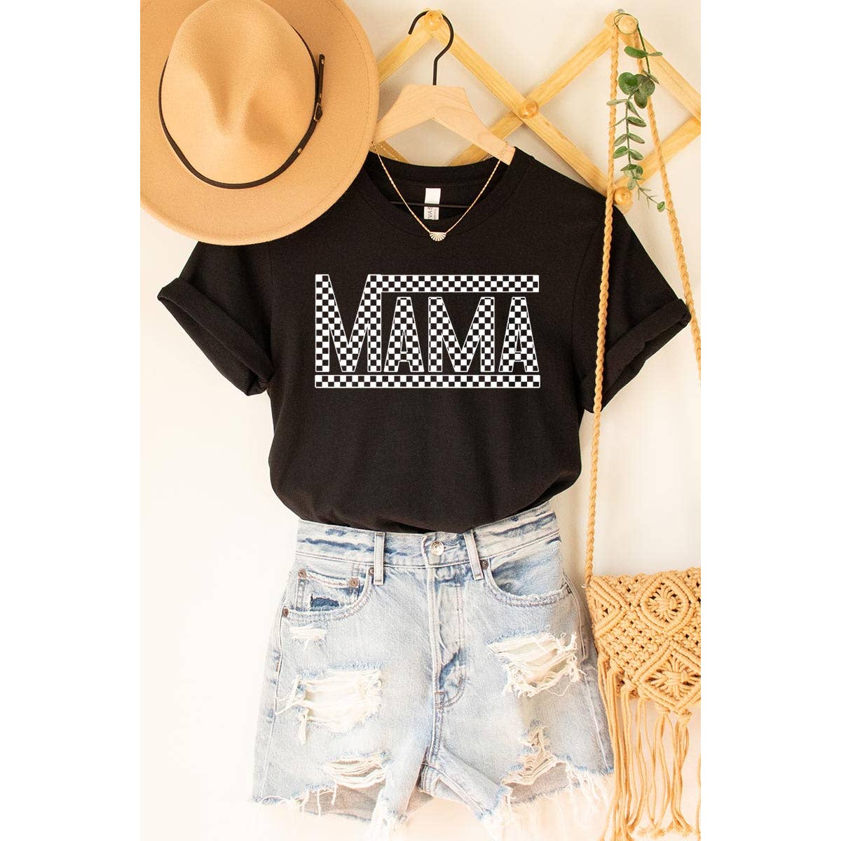 Checkered Mama Graphic T shirts - Imperfectly Perfect Boutique