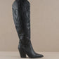 Cheyenne Knee High Western Boots - Black Oasis Society