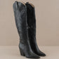 Cheyenne Knee High Western Boots - Black Oasis Society