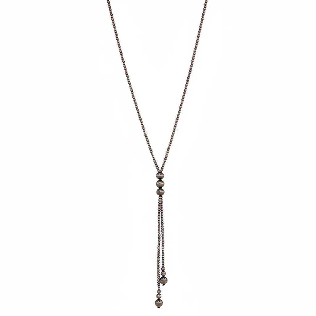 Copper Beaded Lariat Neckla Imperfectly Perfect Boutique