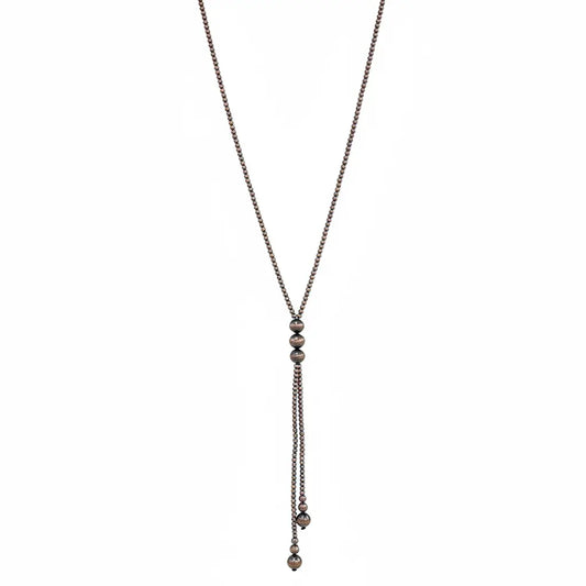 Copper Beaded Lariat Neckla Imperfectly Perfect Boutique