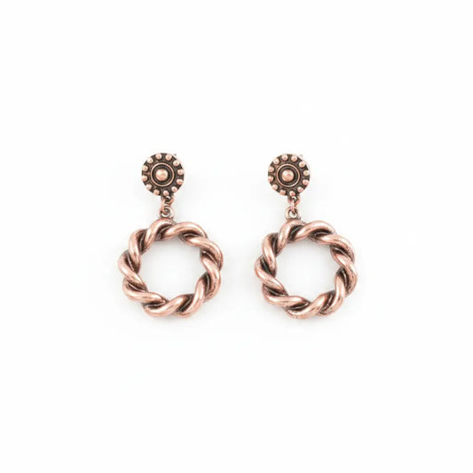 Copper Twist Hoop Earrings Imperfectly Perfect Boutique