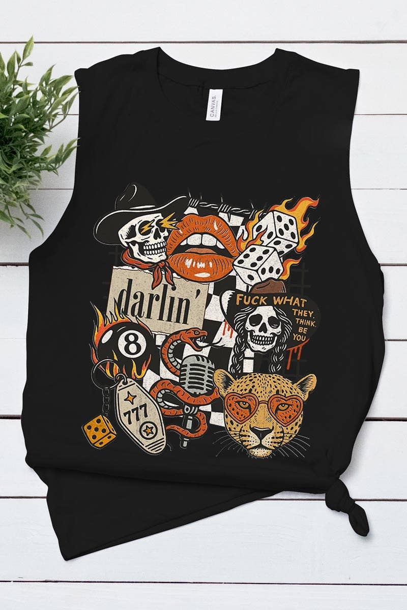 Darlin Western Graphic Muscle Tank - Imperfectly Perfect Boutique