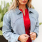 Mid Wash Stretch Denim Western Yoke Bomber Jacket - Imperfectly Perfect Boutique