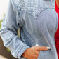 Mid Wash Stretch Denim Western Yoke Bomber Jacket - Imperfectly Perfect Boutique