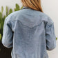 Mid Wash Stretch Denim Western Yoke Bomber Jacket - Imperfectly Perfect Boutique
