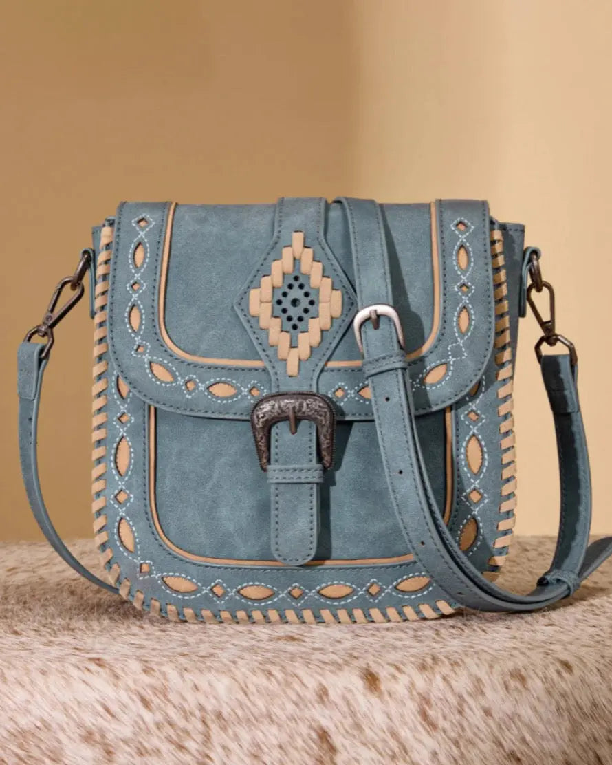 Desert Dune Aztec Crossbody Bag - Denim Imperfectly Perfect Boutique