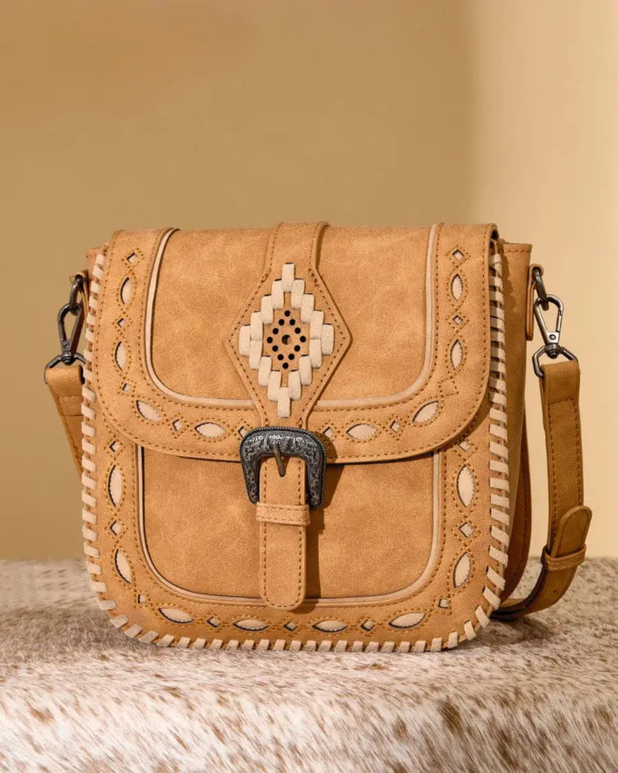 Desert Dune Aztec Crossbody Bag - Tan - Imperfectly Perfect Boutique