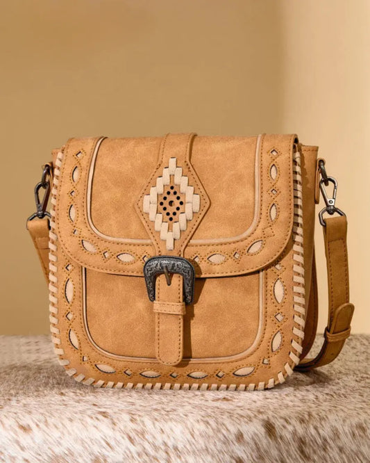 Desert Dune Aztec Crossbody Bag - Tan - Imperfectly Perfect Boutique