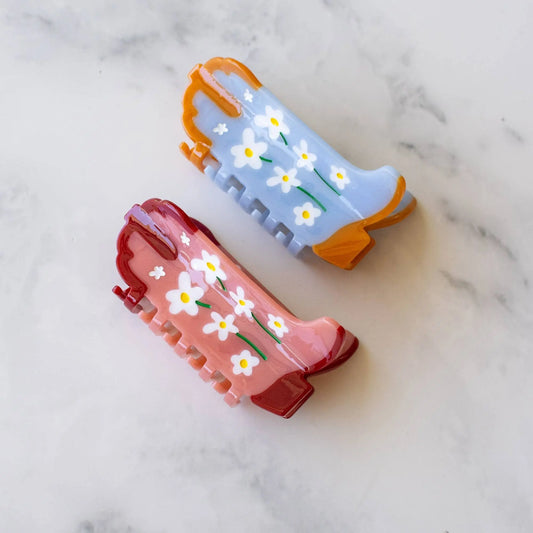 Eco Daisy Flower Cowboy Boots Claw Clip Imperfectly Perfect Boutique