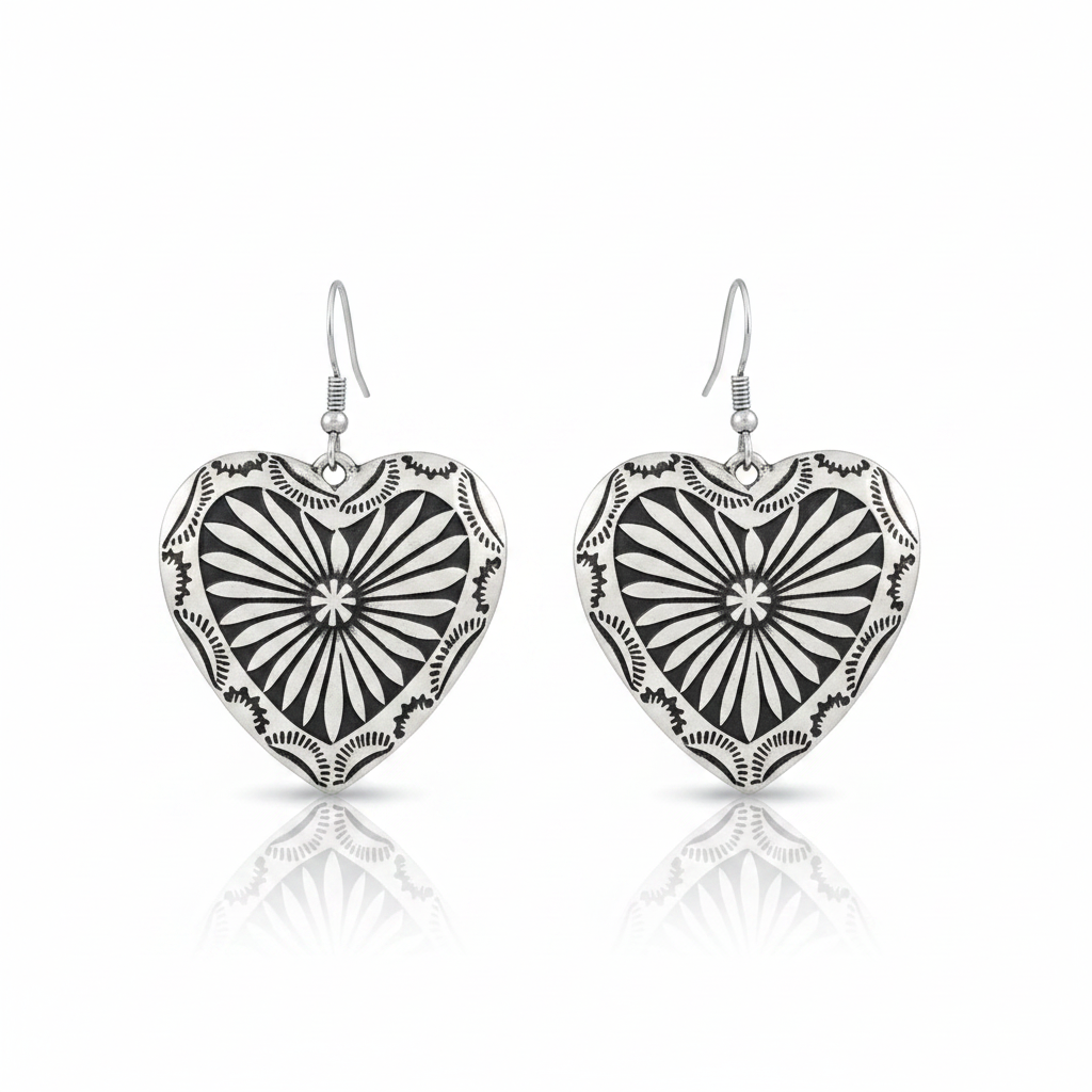 Engraved Heart Drop Earrings - Imperfectly Perfect Boutique