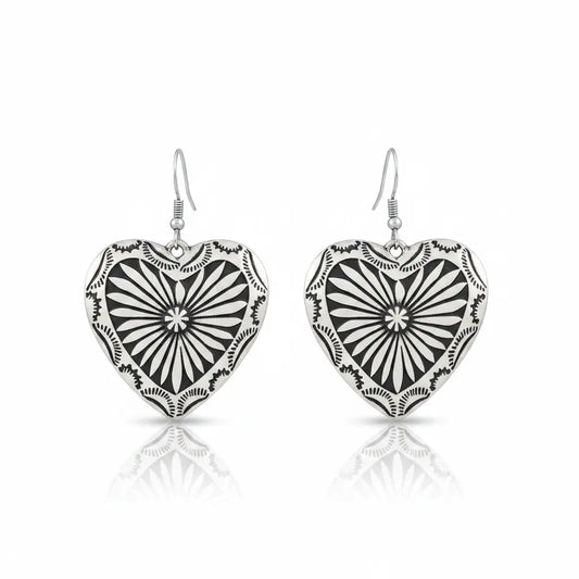 Engraved Heart Drop Earrings - Imperfectly Perfect Boutique