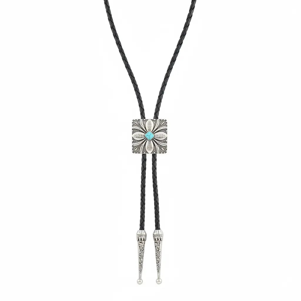 Faux Turquoise Concho Bolo Tie Imperfectly Perfect Boutique