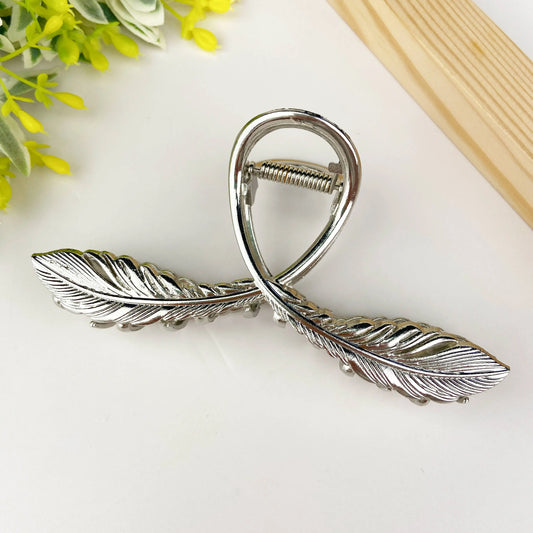 Metal Feather Cross Hair Clip - Imperfectly Perfect Boutique
