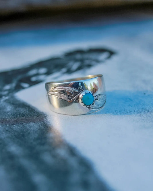 Feather Turquoise Ring - Imperfectly Perfect Boutique